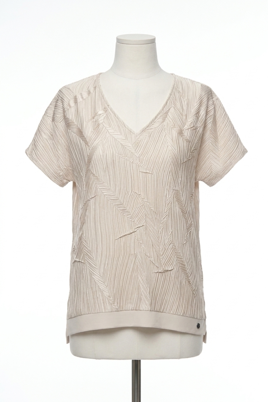 NEW JOSEPH RIBKOFF pleated boxy top in moonstone